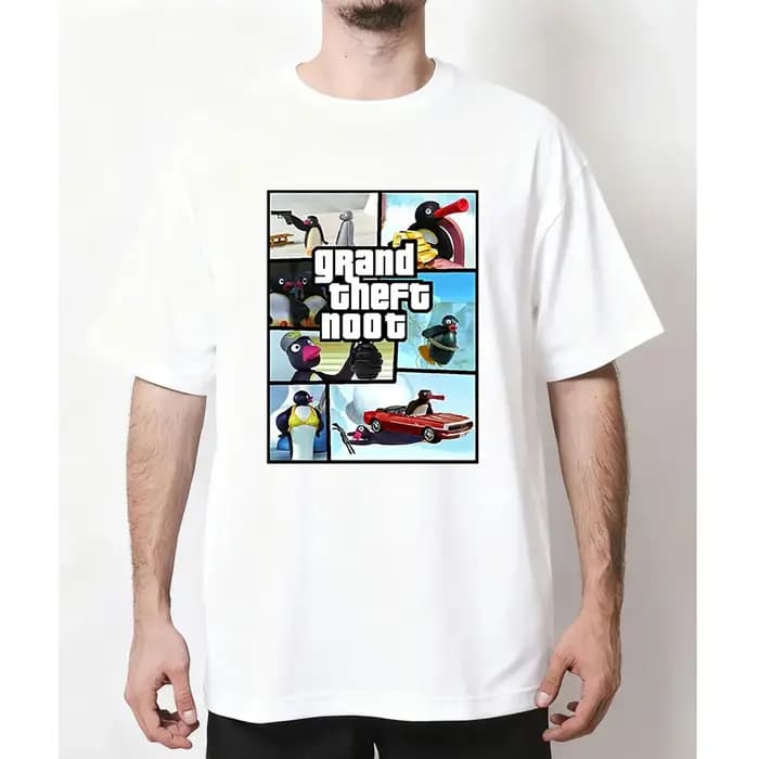 Grands Theft Noot Pingu Penguins GTA Summer Woman Man Casual Breathable Printed T-shirt fashion streetwear O-neck S-3XL Tops