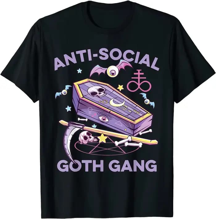 T-Shirt Goth Gang Pastel Anti-Social, Dermatesthétique auxGoth
