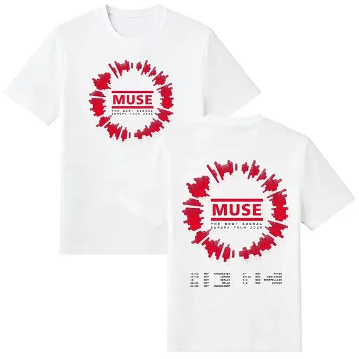 Nouveautés 2026 MUSE The Wow! T-shirt Signal Europa Tour 100% coton unisexe pour hommes et femmes