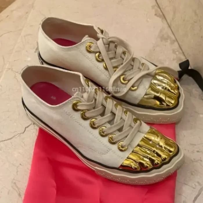 Chaussures de planche à bout doré pour hommes et femmes