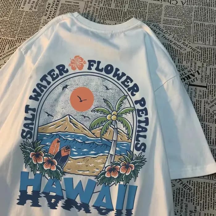 T-shirts décontractés style Harajuku Hawaï pour hommes et femmes