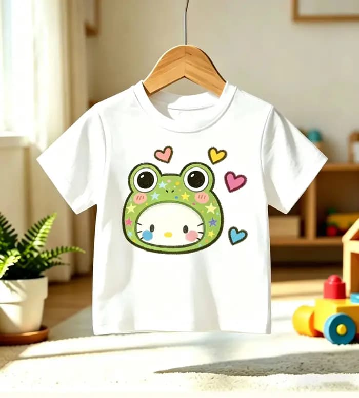 T-shirt blanc à manches courtes pour fille