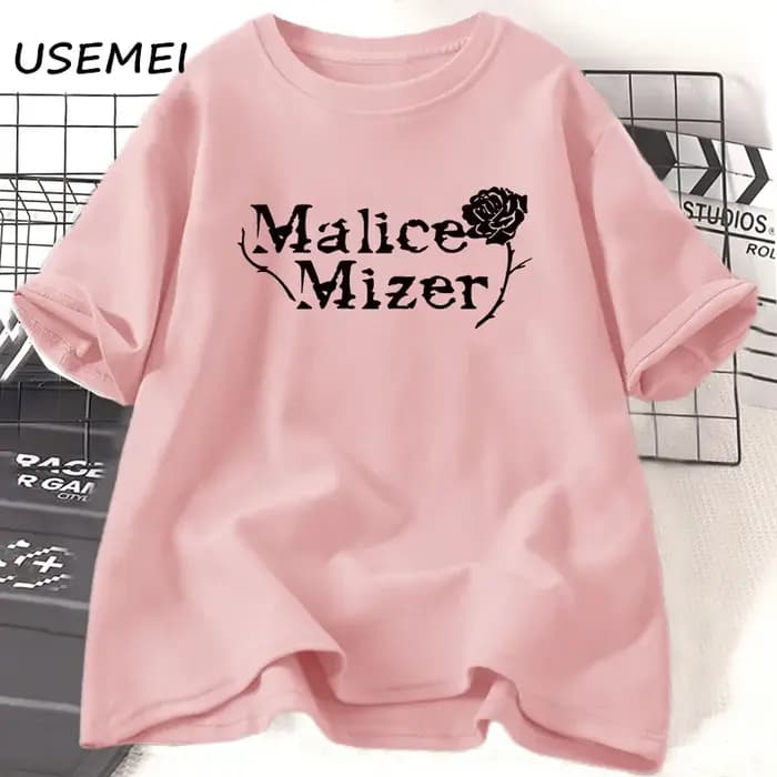 Malice Mizer Rose T-shirt femmes hommes Rock musique graphique T-shirts col rond coton à manches courtes