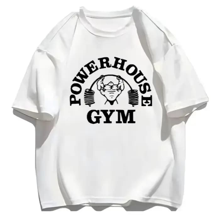 T-shirt de sport, haut graphique Powerhouse Gym, tenue de fitness streetwear, cadeau pour les amateu