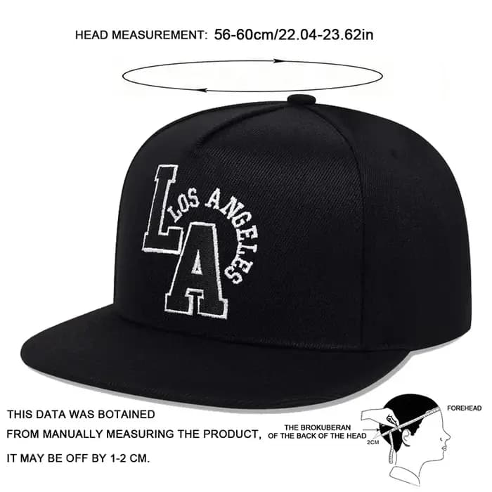 Casquette de baseball brodée Los Angeles Hip Hop Snapback pour hommes