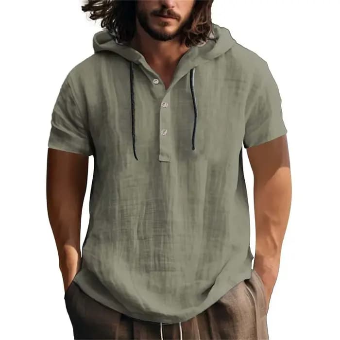 T-shirt à capuche décontracté à manches courtes