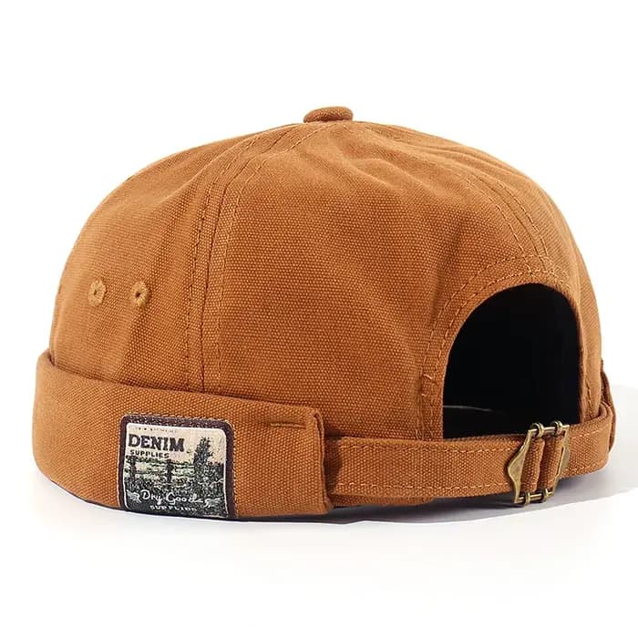 Bocca Vintage Docker casquette sans bords chapeau Skullcap rétro coton réglable couleur unie été automne printemps Hip Hop mode