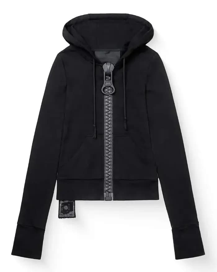Sweat à capuche zippé vintage pour femme
