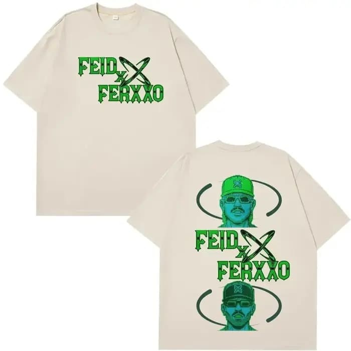 T-shirts Hip-Hop Tendance Rapper Feid Ferxxo Falxxo Tour 2026 Imprimé T-shirt Homme Femme Été Décontracté Ample Streetwear Unisexe