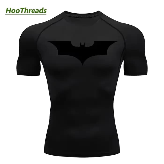 Chemises de Compression imprimées chauve-souris pour hommes