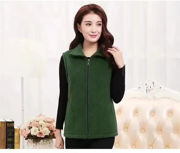 L-4XL Femme Chalecos Automne Hiver GlaJacket Slim Mère Vêtements D'âge Moyen Femmes Printemps Sourire Chaud Gilets Top