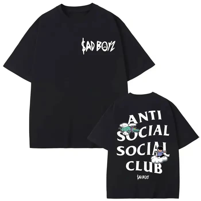 T-shirt imprimé double face Singer Junior H pour hommes et femmes, vêtements de haute qualité, à la