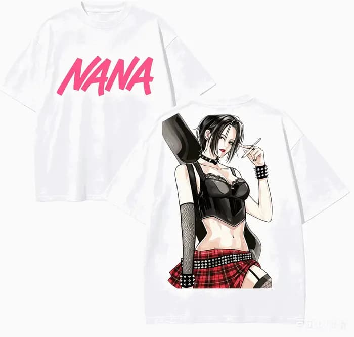 T-shirt Nana Anime Lover en coton Harajuku, nouveau modèle, mode rétro, unisexe, surdimensionné, de