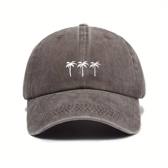 Trois casquettes de baseball imprimées cocotier pour hommes et femmes