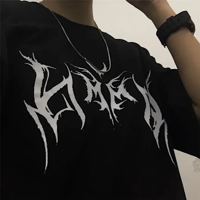 Femmes T-shirt Hip-Hop lâche Punk lettre impression hauts
