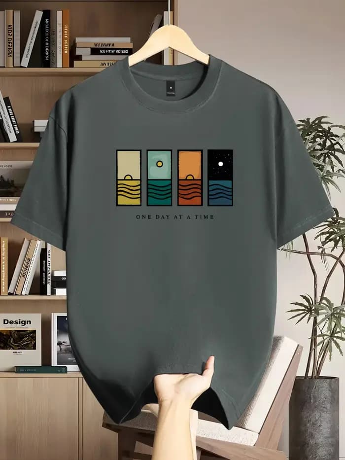 T-shirt imprimé à manches courtes pour homme