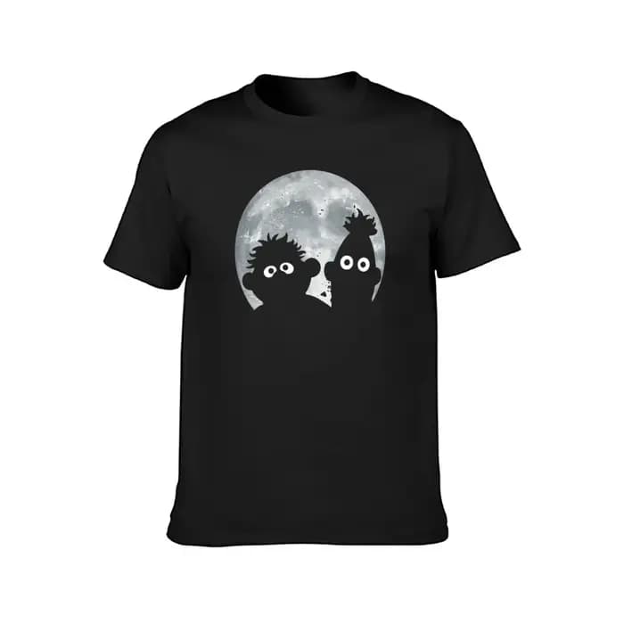 Ernie et Bert Moon T-Shirt séchage rapide Blouse homme vêtements noir t-shirts pour hommes