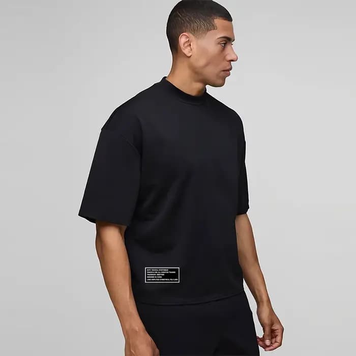 Surdimensionné Boxy abandonné demi manches poids lourd sport T-Shirts épaules hommes course