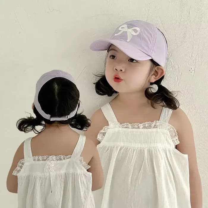 Casquette de baseball brodée avec un nœud Conception de queue vide Sangle réglable Chapeau de soleil