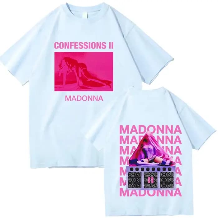 Madonna Tour 2026 T-shirt homme femme Harajuku chemise décontractée à manches courtes et col rond