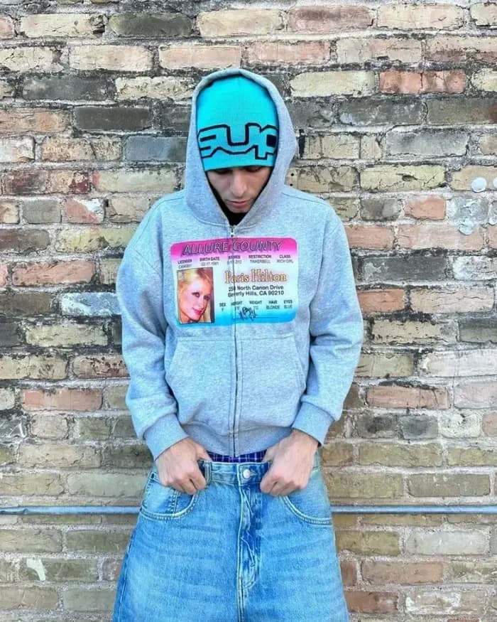 Sweat à Capuche Rétro avec Fermeture Éclair pour Homme et Femme