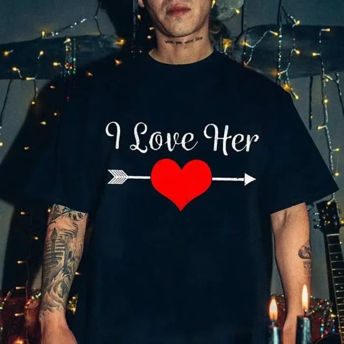 T-shirt col rond pour couple
