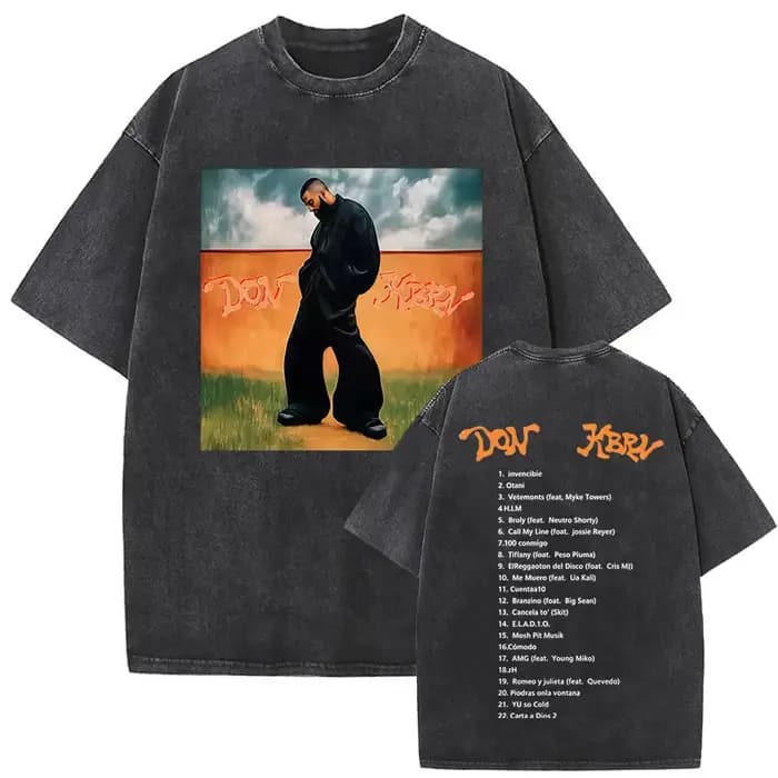 Lavé Vintage rappeur Eladio Carrion graphique T-shirt DON KBRN Album Merch T-shirts hommes femmes Hi