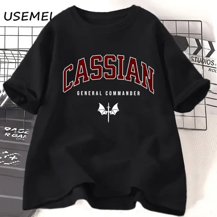 Cassien illyrien Acotar T-shirt Sarah J Maas Merch T-shirt décontracté coton Rhysand Azriel Velaris
