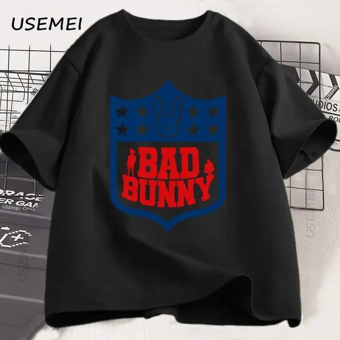 Bad Bunny Football imprimé t-shirts hommes femmes à manches courtes T-shirt imprimé graphique t-shir