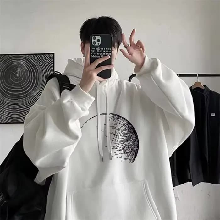 Sweats à capuche College graphiques Goth pour hommes