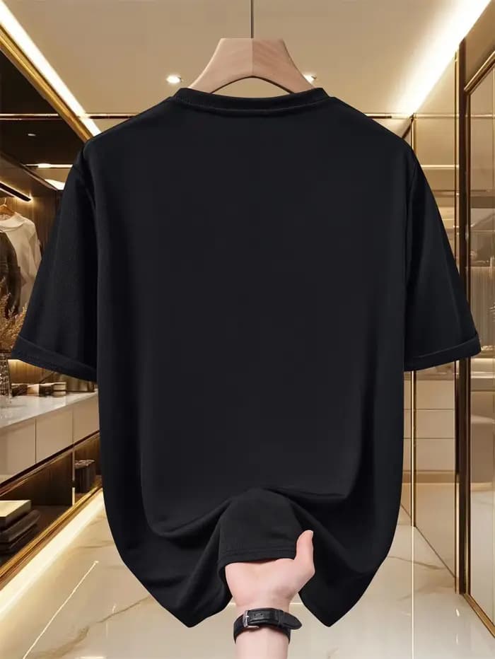Chemise/t-shirt pour homme bleu foncé avec lettres imprimées