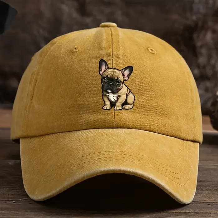 Chapeau de baseball imprimé bouledogue français