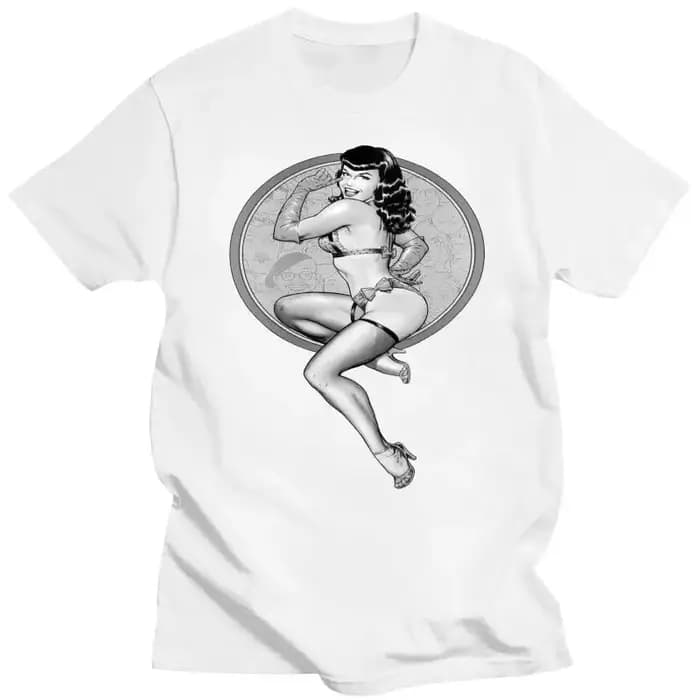 Hommes vêtements Bettie Page Vintageold affiche T-shirt 100% coton