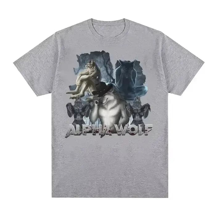 T-shirt amusant motif loup déchiqueté