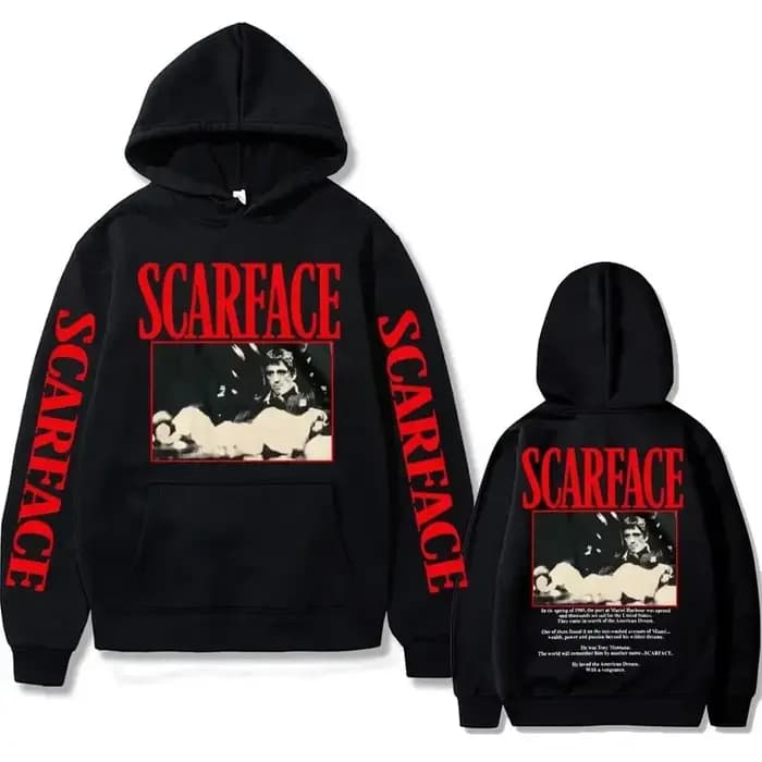 Vintage années 90 film Scarface Tony Montana sweat à capuche pour homme décontracté