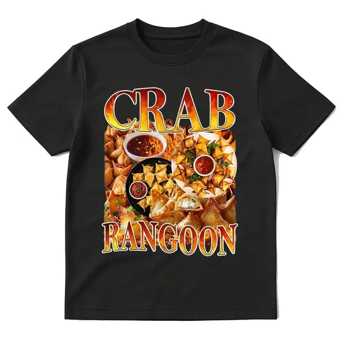 T-shirt vintage Crab Rangoon, style rétro années 90, amuse-gueules amusant, apéritif asiatique, t-sh
