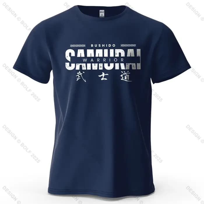 Samouraï esprit imprimé hommes T-Shirt 100% coton surdimensionné Arts martiaux Culture graphique t-shirts pour haut