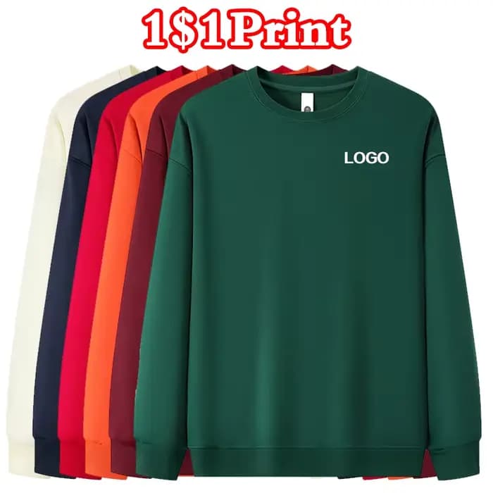Sweat à capuche à col rond à la mode avec logo imprimé personnalisé