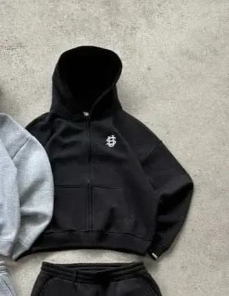 Ensemble deux pièces camouflage gris pour homme, vêtements de sport décontractés, sweat à capuche zi