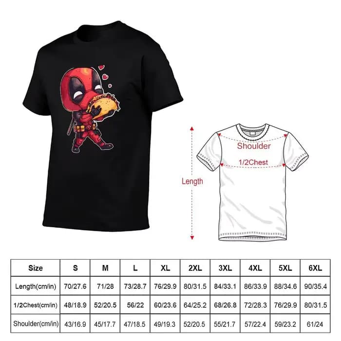 Food Love Chibi D Pool Chimichangas Valentine T-Shirt t-shirts pour homme coton