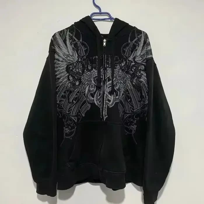 Sweat à capuche noir Super Skull Aviation pour hommes