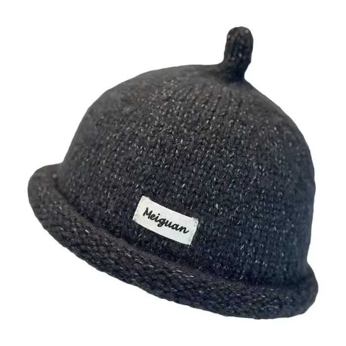 Bonnet en tricot uni doux, à bord roulé, chaud, style peintre hip-hop, multifonction, pour l'automne.