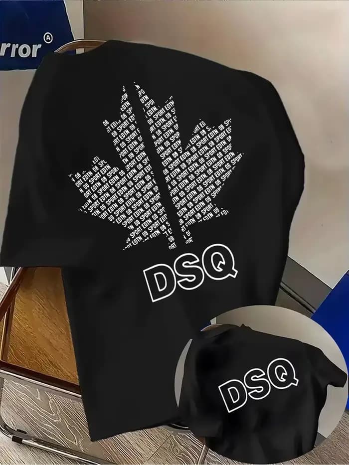 T-shirt tendance pour homme DSQ, best-seller de l'été, impression double face avant et arrière, col