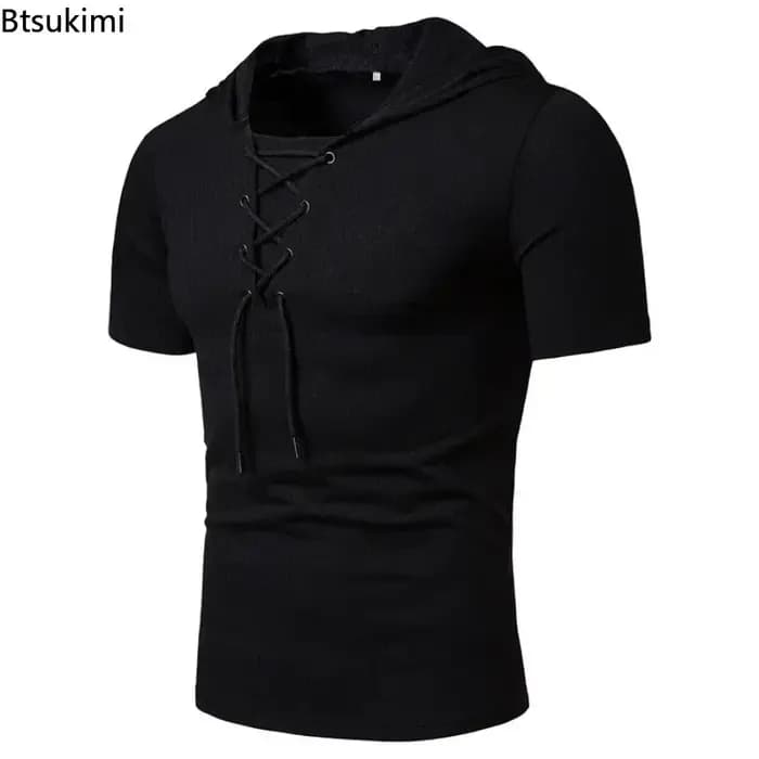 T-shirt à manches courtes à capuche 2026 pour homme