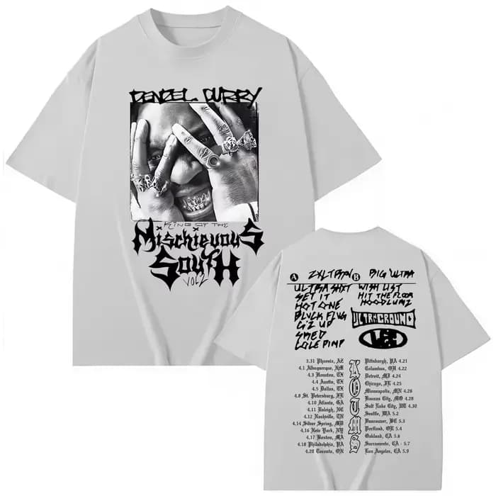 T-shirts graphiques du tournée 2025 du rappeur Denzel Curry, vêtements pour hommes et femmes, mode h