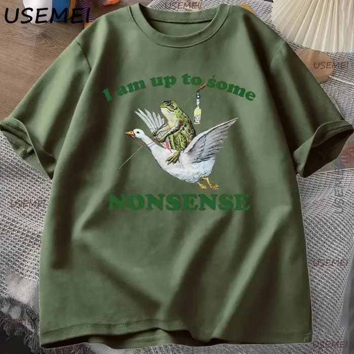 Drôle grenouille Meme t-shirt hommes femmes je suis jusqu'à certains sans sens coton