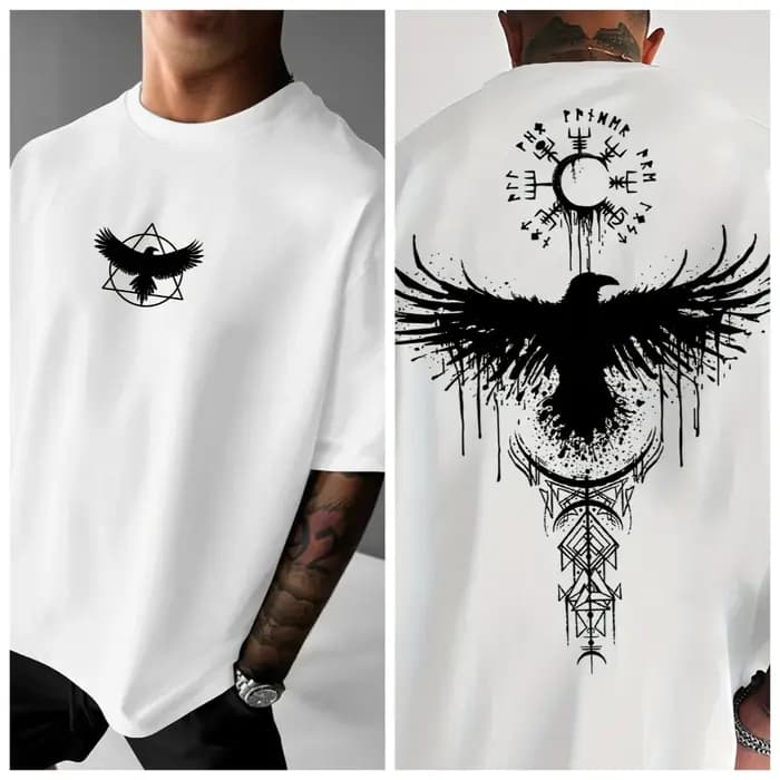 T-Shirt graphique Raven Totem pour hommes