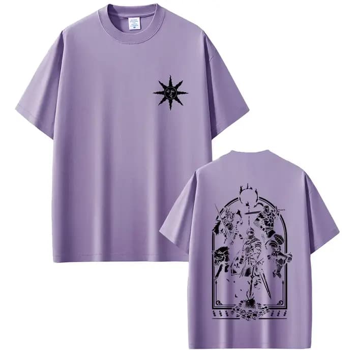 Jeu âmes sombres éloge du soleil T-shirt graphique hommes femmes Vintage gothique Rock T-shirts