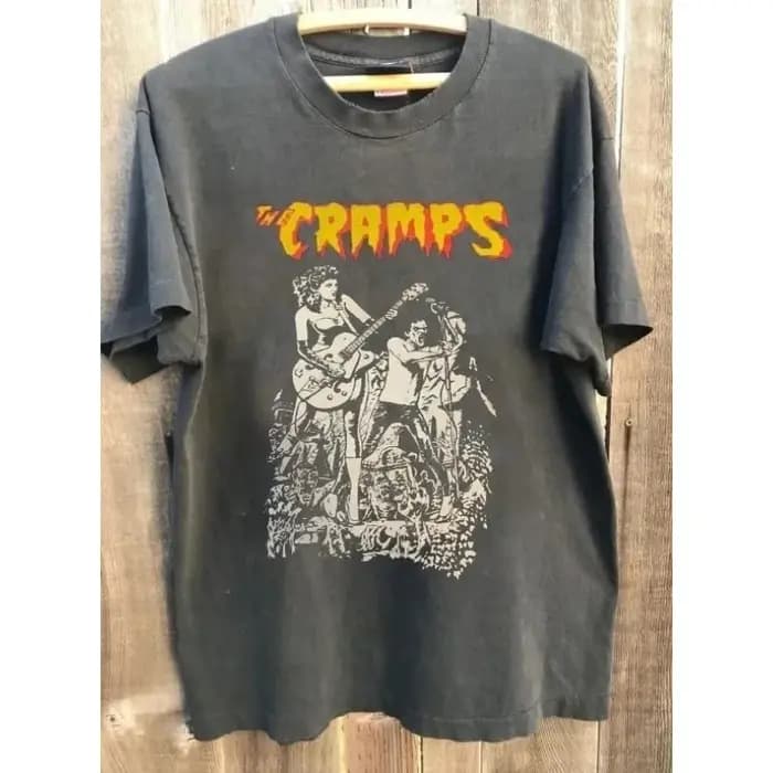 The Cramps Rock Band Retro Charcoal Grey Summer New
