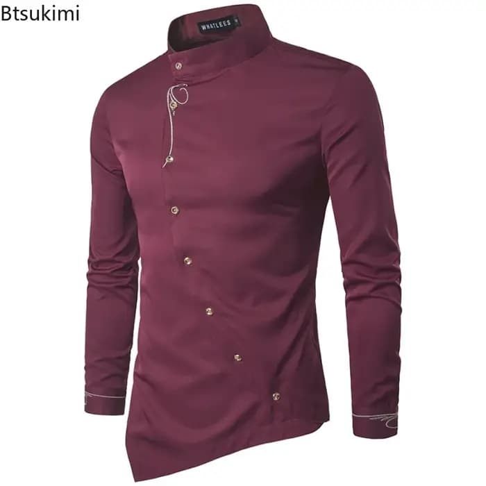 Chemise habillée homme 2026 à boutons obliques